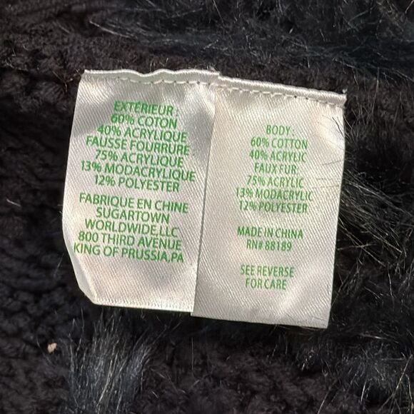 NWOT Lilly Pulitzer Womens Trinette Black Open Front Faux Fur Trim Collar XXS - Picture 8 of 10